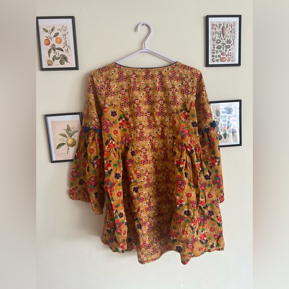 🌸Generation Hippie Style Dress Pom Pom Sleeves - Picture 3 of 4